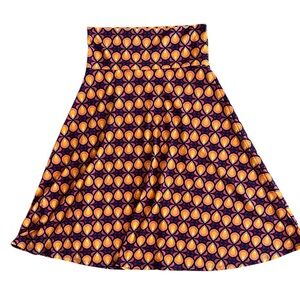 LuLaRoe Skirt Sz S Geometric Pull On Geometric Patterned Orange NWT
